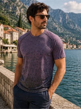 lululemon athletica Heathered Purple and Black Tee